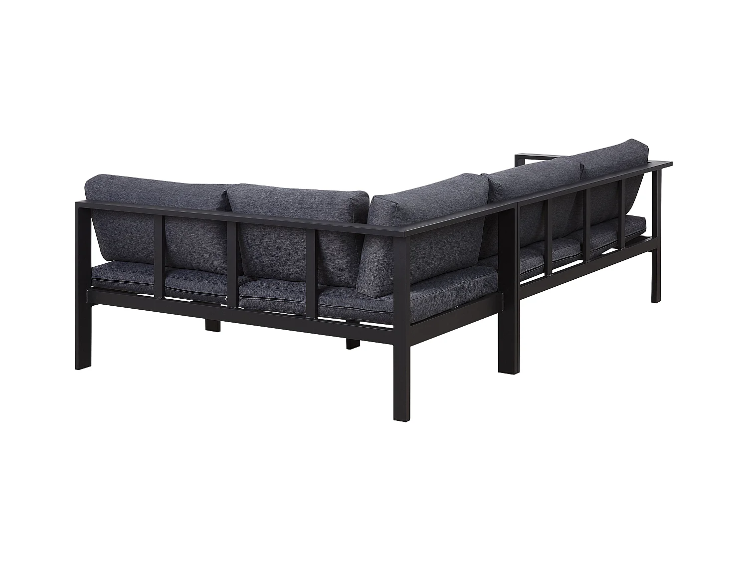 Narożnik ogrodowy ze stolikiem dla 5 osób MESSINA Lewostronny Metal Czarny