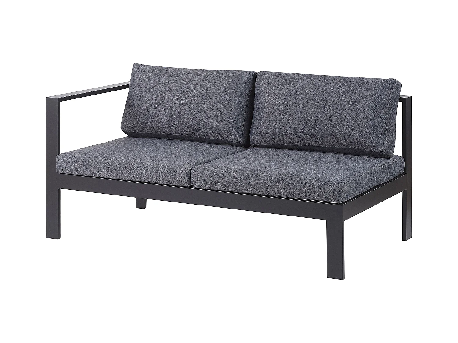 Narożnik ogrodowy ze stolikiem dla 5 osób MESSINA Lewostronny Metal Czarny