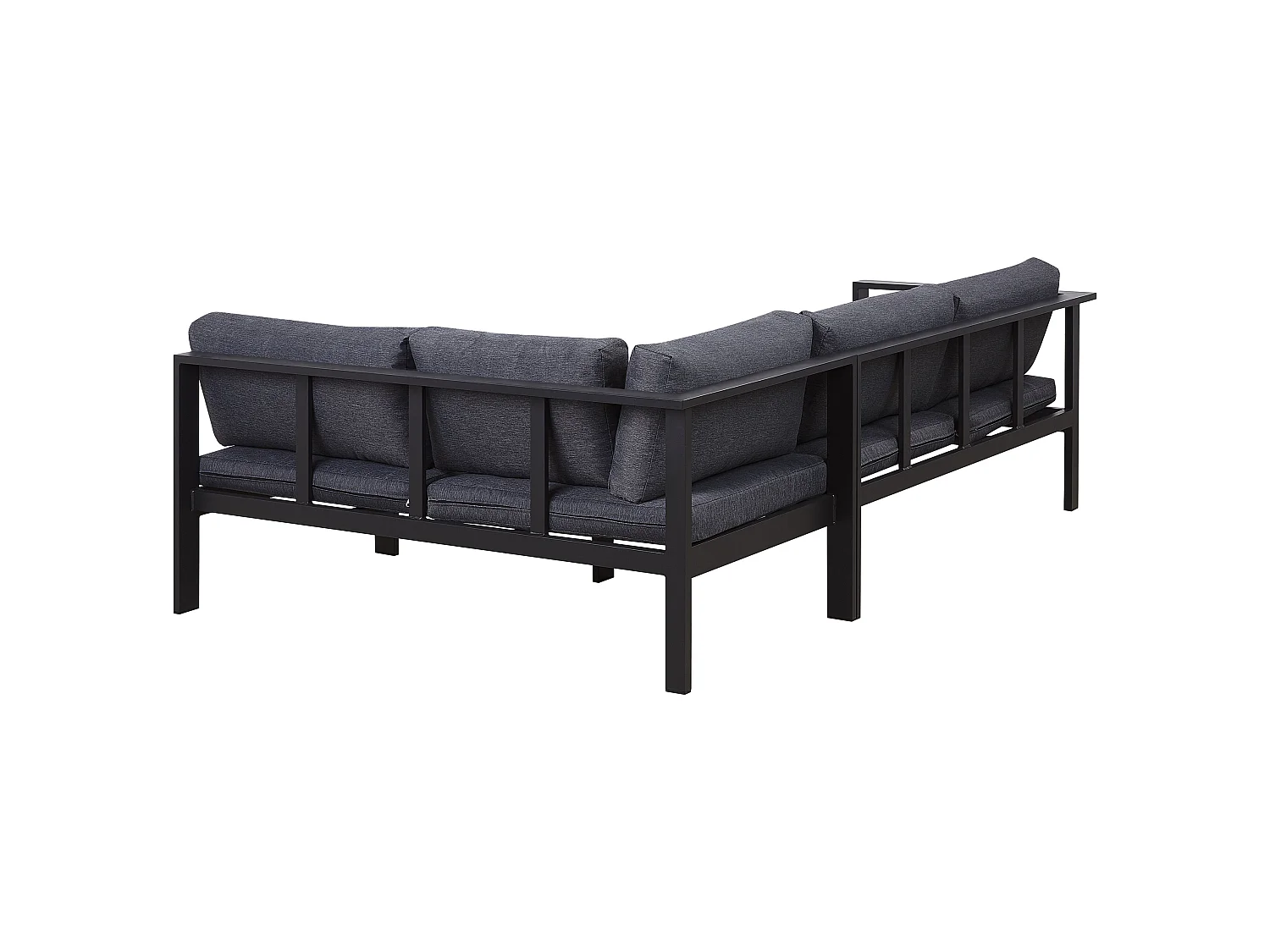 Ensemble de canapés d'angle de jardin 5 places MESSINA Côté gauche Métal Noir