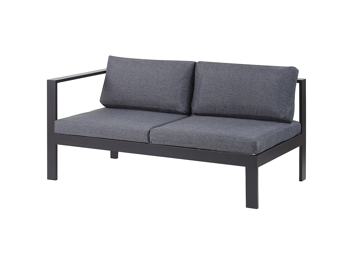 Ensemble de canapés d'angle de jardin 5 places MESSINA Côté gauche Métal Noir