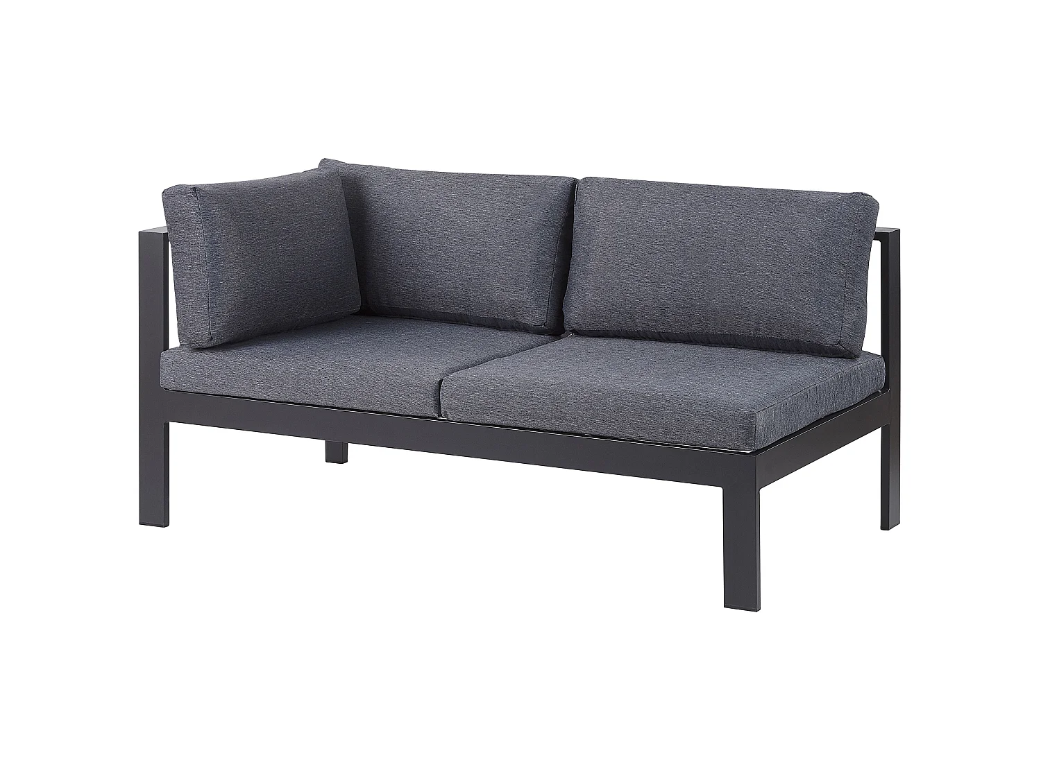 Ensemble de canapés d'angle de jardin 5 places MESSINA Côté gauche Métal Noir