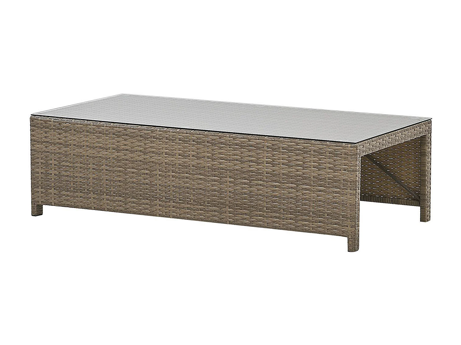 Conjunto de jardim com mesa e repousa-pés 5 lugares BELLUNO Branco