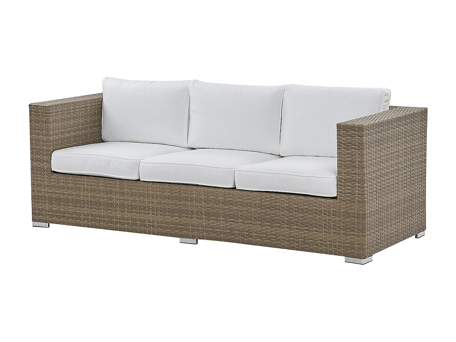 Ensemble de salon de jardin avec table et ottoman 5 places BELLUNO Blanc