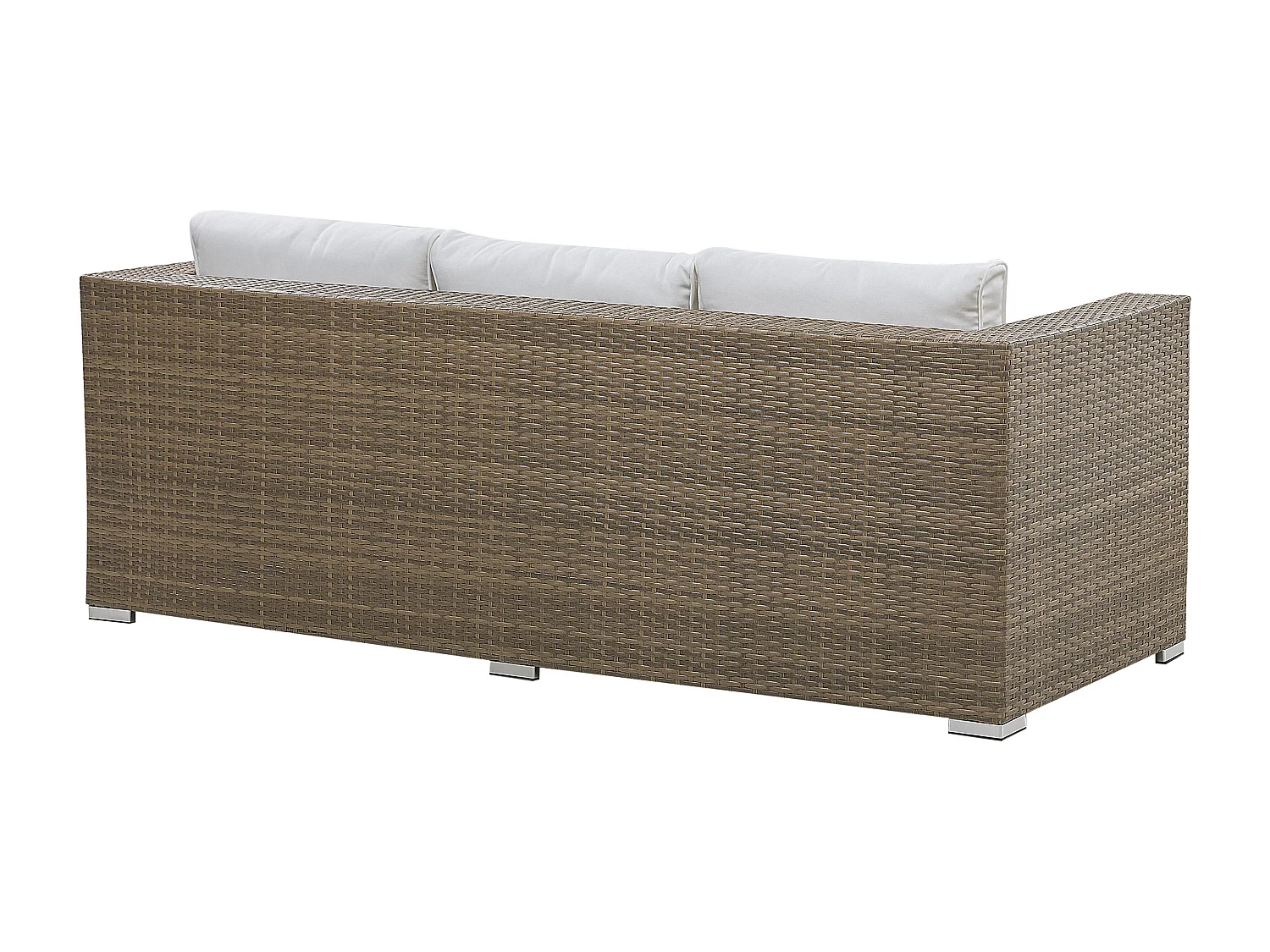 Set salotto da giardino con tavolo e pouf 5 posti BELLUNO Bianco