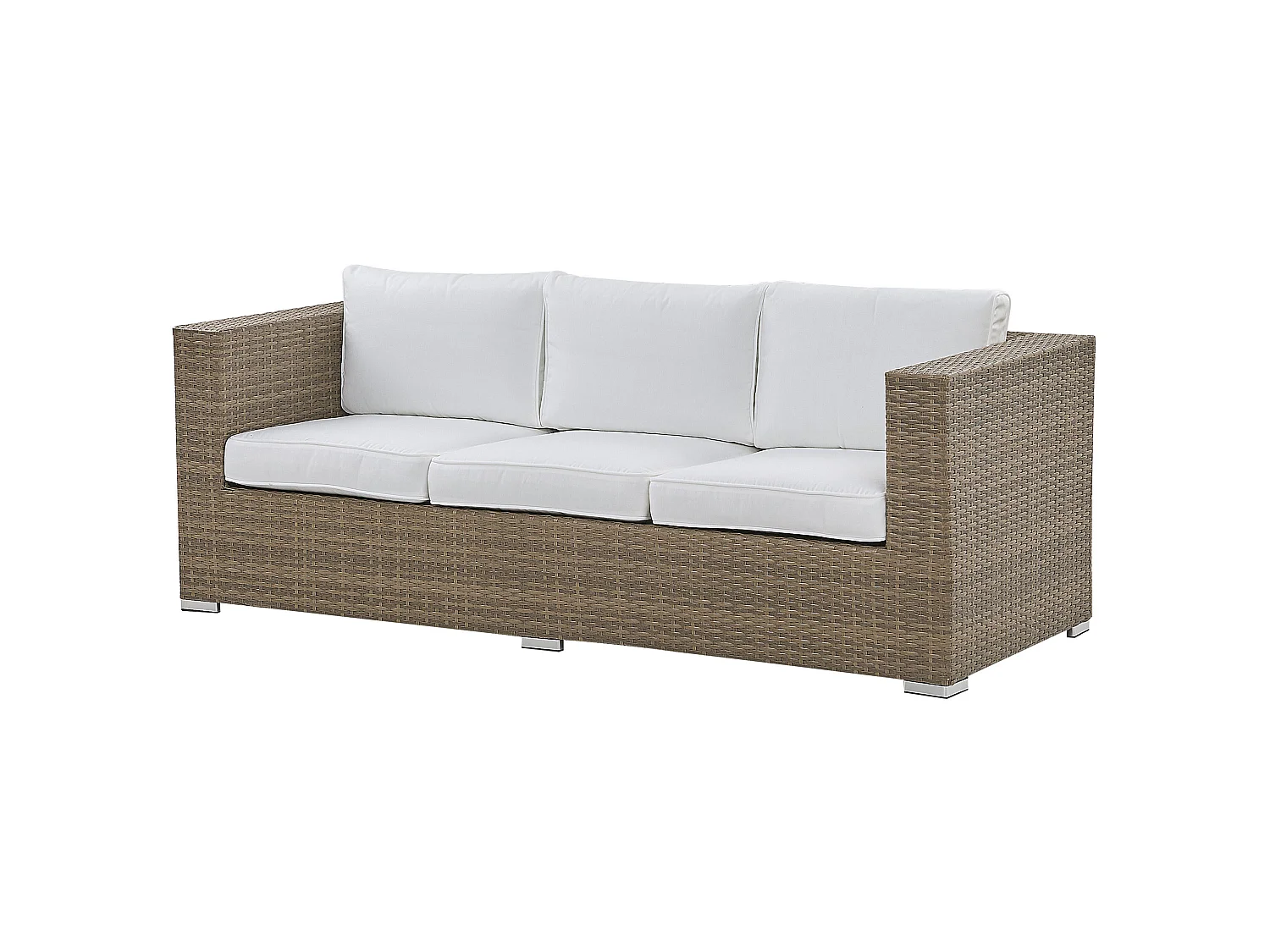 Ensemble de salon de jardin avec table et ottoman 5 places BELLUNO Blanc