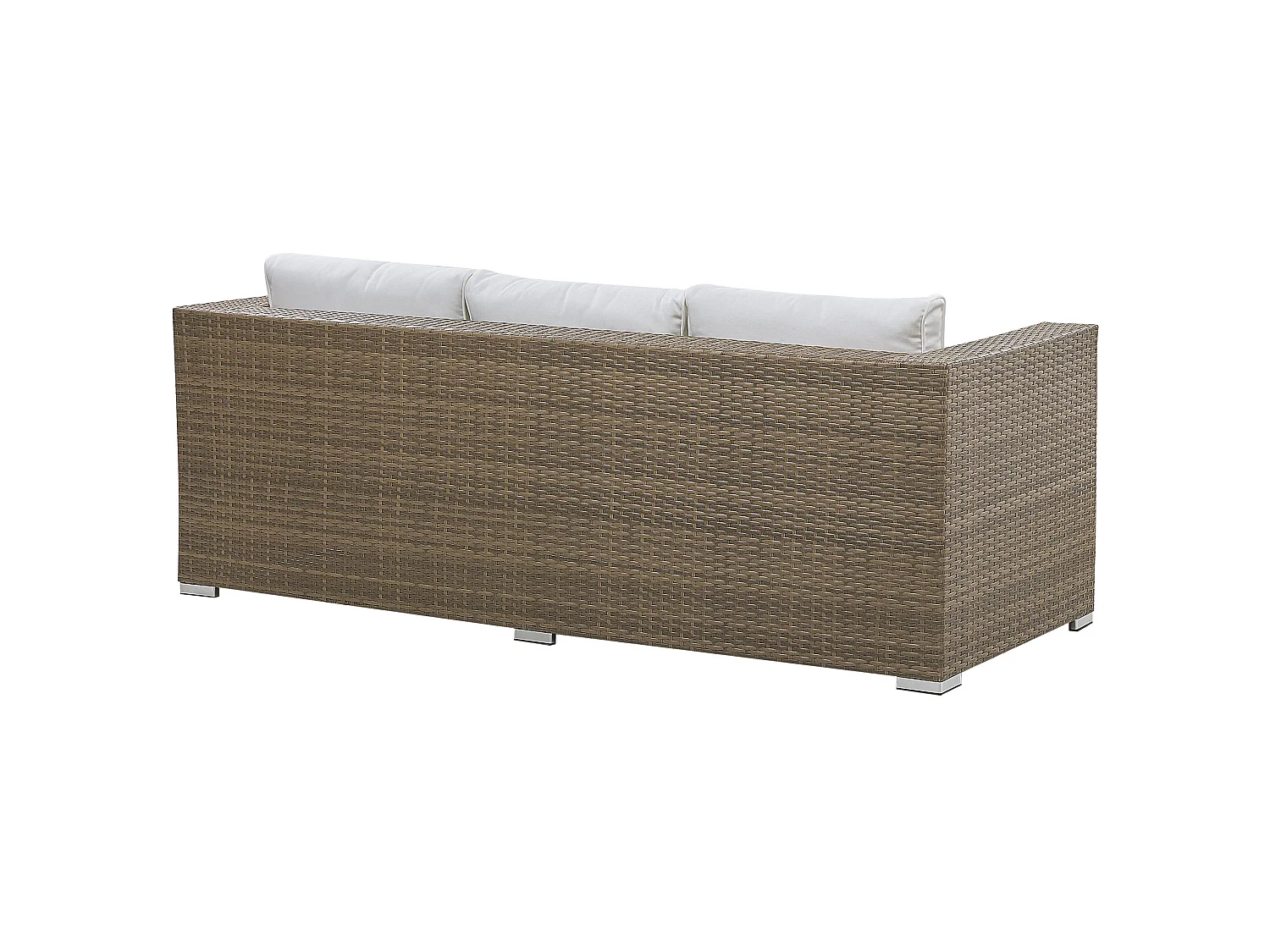 Ensemble de salon de jardin avec table et ottoman 5 places BELLUNO Blanc