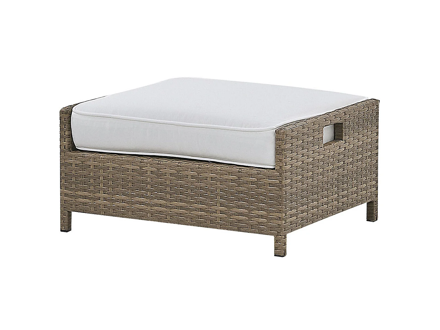 Ensemble de salon de jardin avec table et ottoman 5 places BELLUNO Blanc