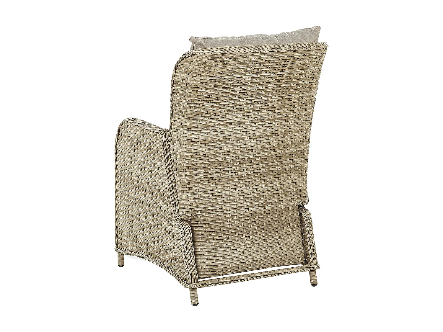 Ensemble de salon de jardin avec table et ottoman 2 places PONZA Polyrotin Beige