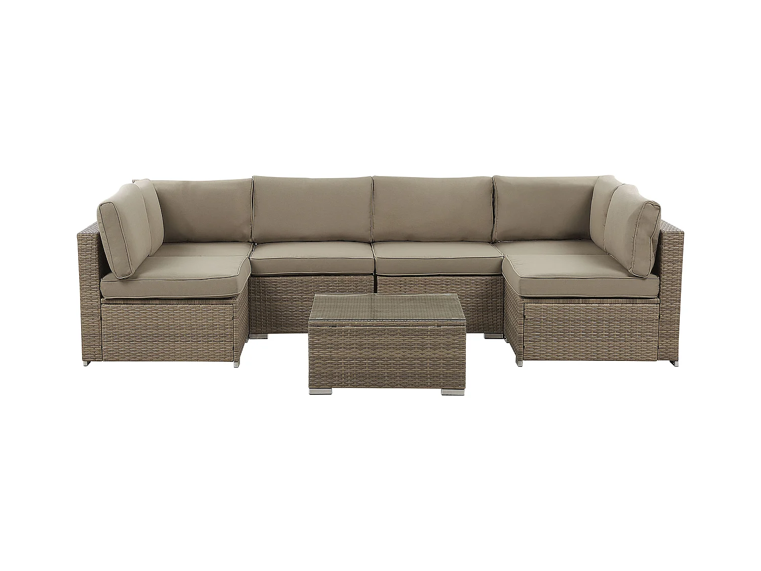 Tuin hoekloungeset met tafel 6-zitter BELVEDERE Bruin