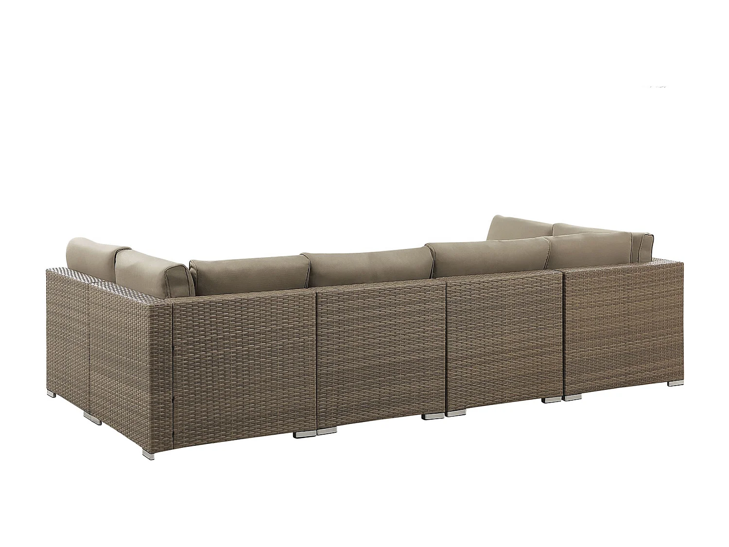 Ensemble de canapés d'angle de jardin 6 places BELVEDERE Polyrotin Marron