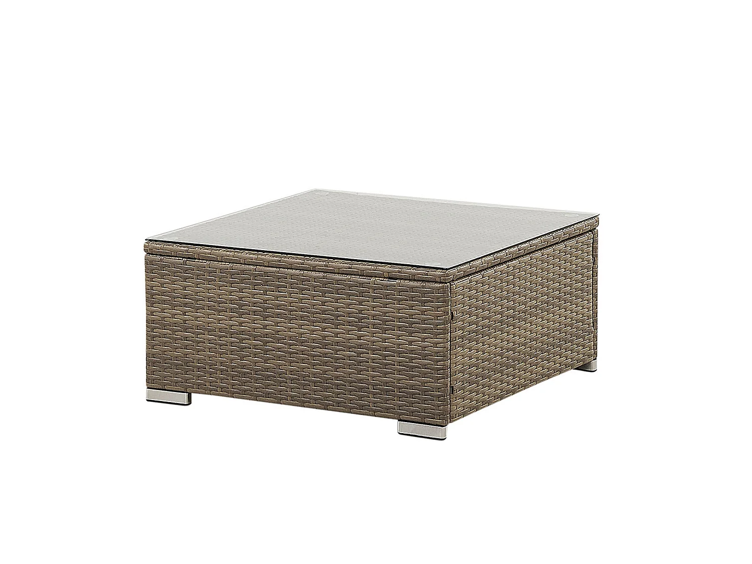 Garten Ecksofa mit Tisch 6-Sitzer BELVEDERE Polyrattan Braun