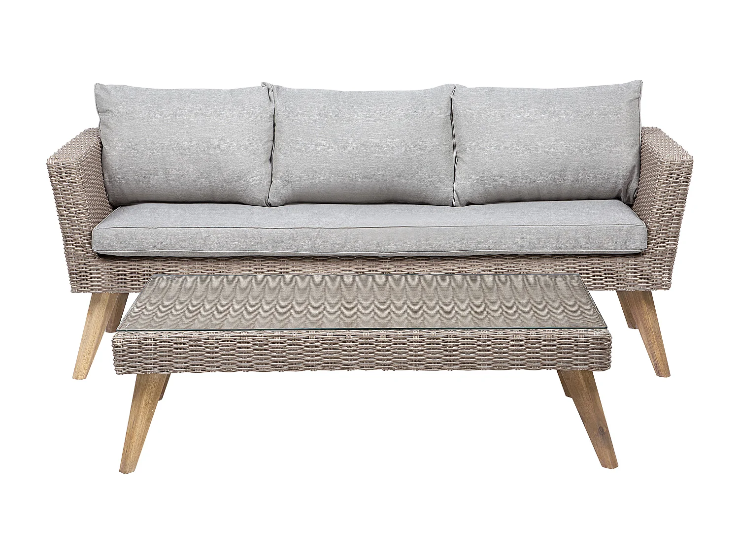 Ensemble de salon de jardin avec table 5 places VITTORIA Gris