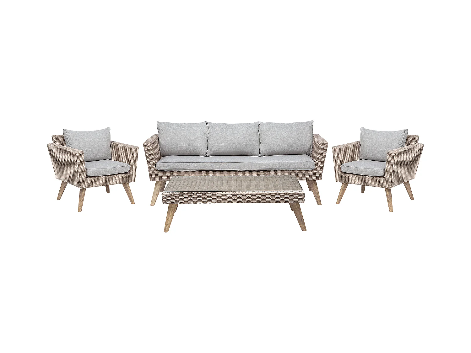 Ensemble de salon de jardin avec table 5 places VITTORIA Gris