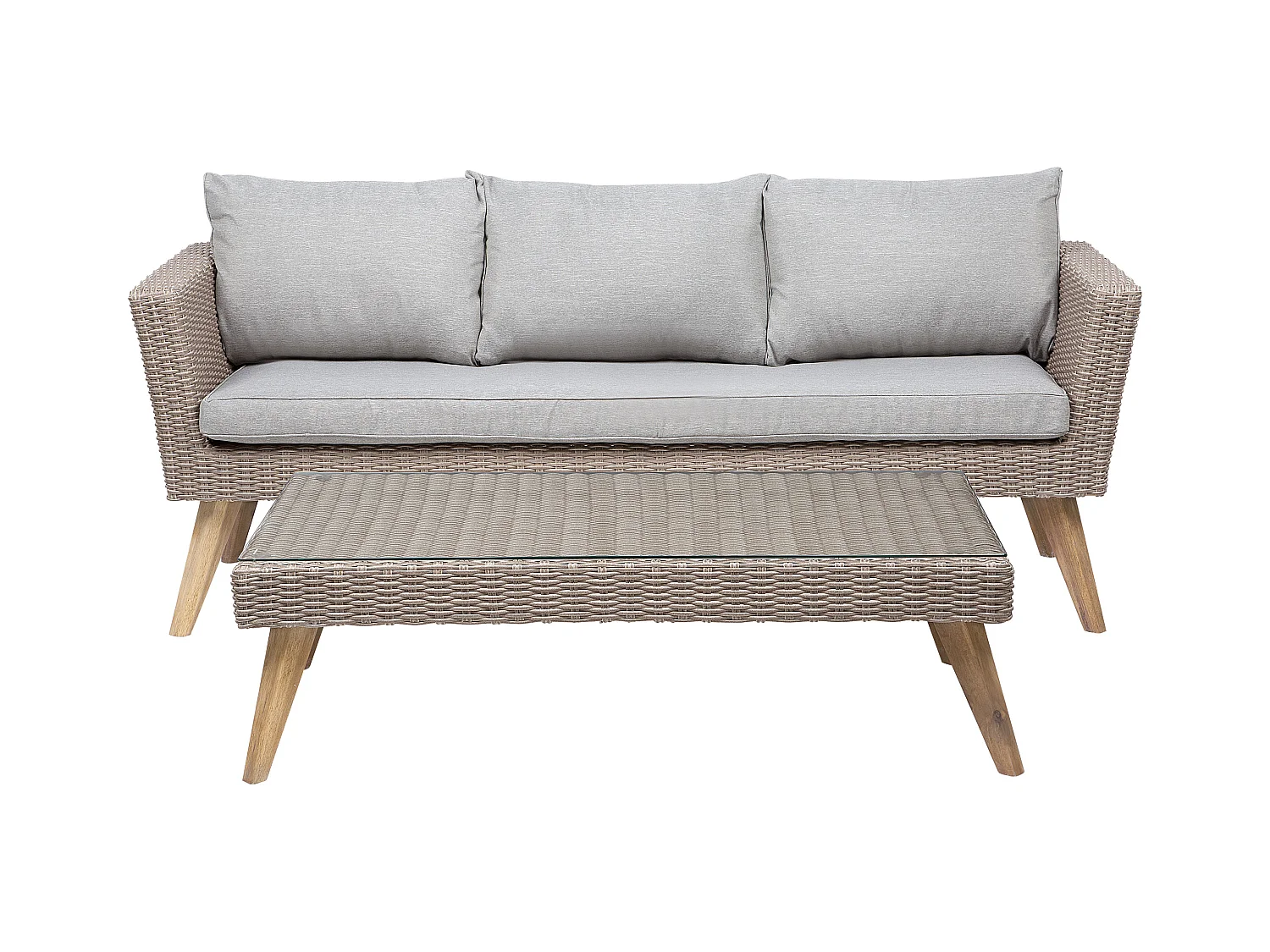 Ensemble de salon de jardin avec table 5 places VITTORIA Gris