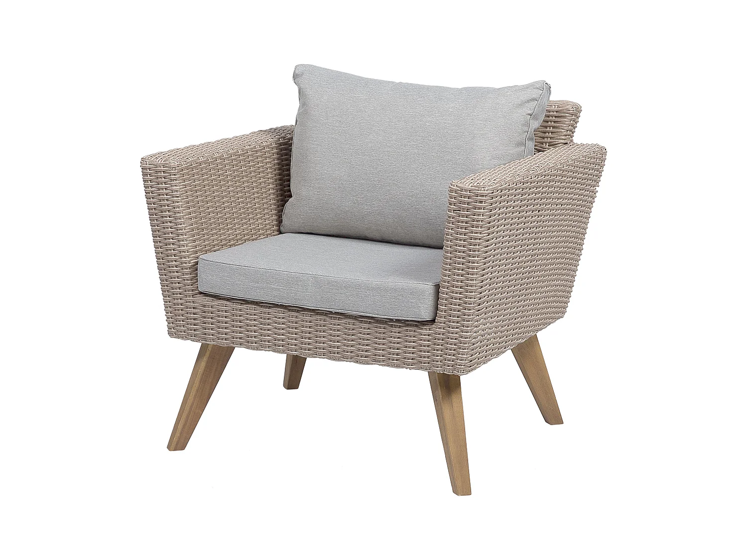 Ensemble de salon de jardin avec table 5 places VITTORIA Gris