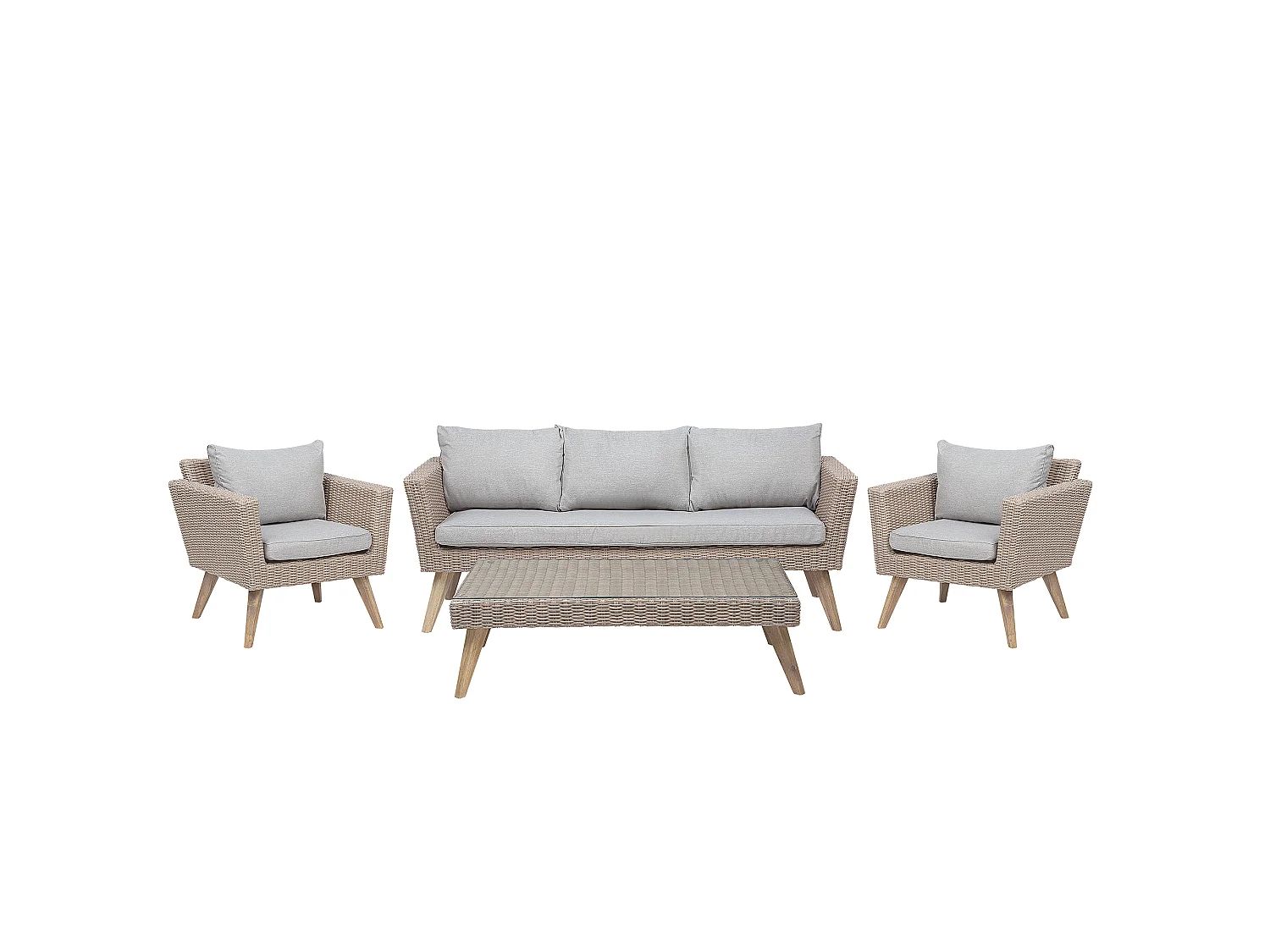 Ensemble de salon de jardin avec table 5 places VITTORIA Gris