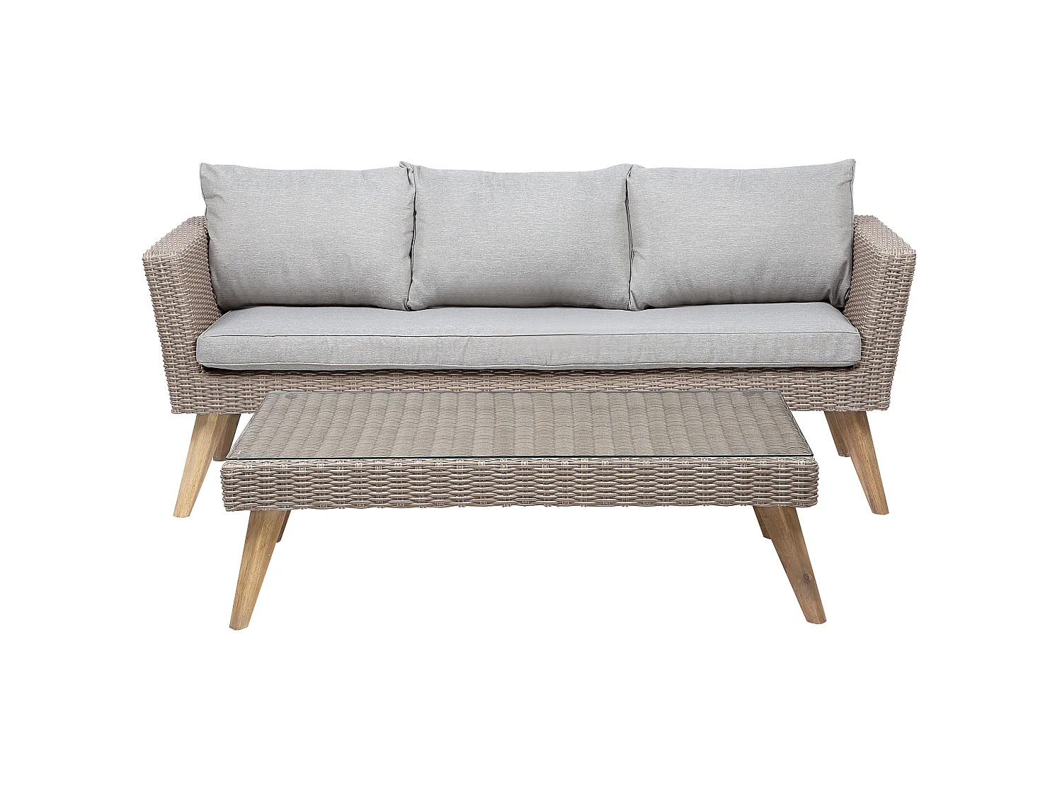 Ensemble de salon de jardin avec table 5 places VITTORIA Gris
