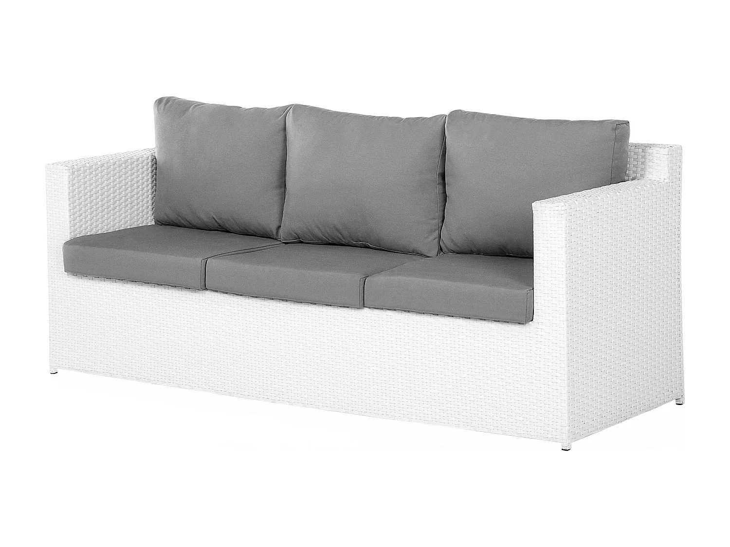 Ensemble de salon de jardin avec table et ottoman 6 places ROMA Blanc