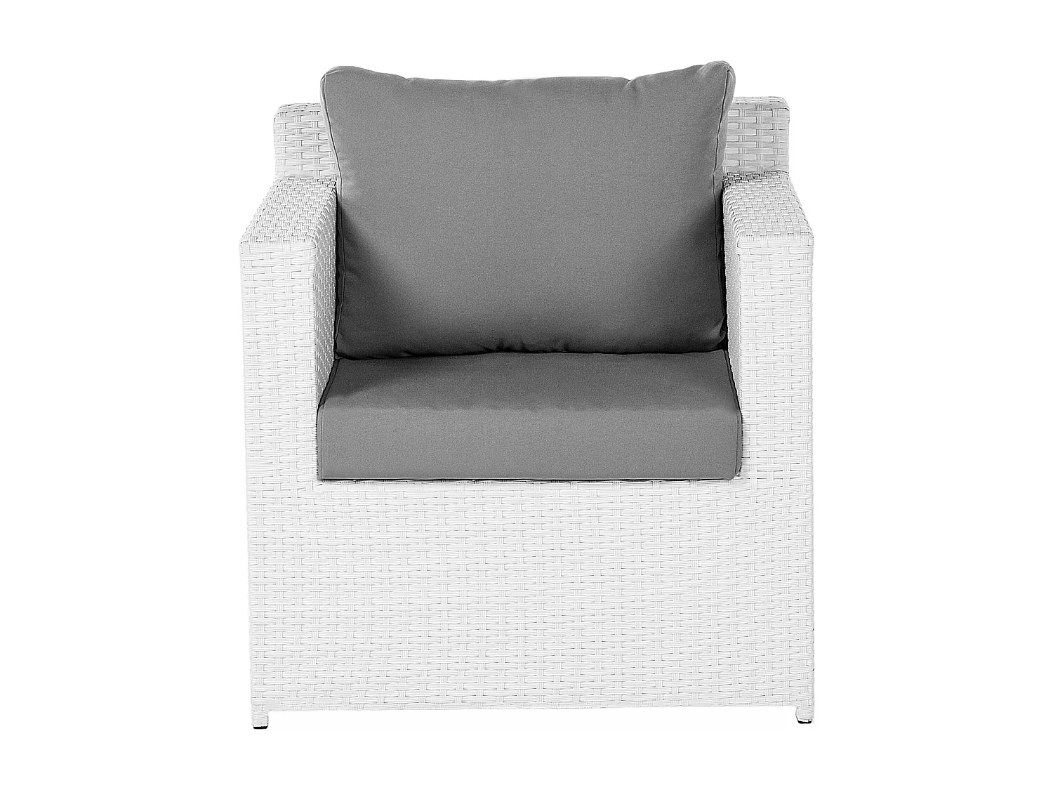 Ensemble de salon de jardin avec table et ottoman 6 places ROMA Blanc