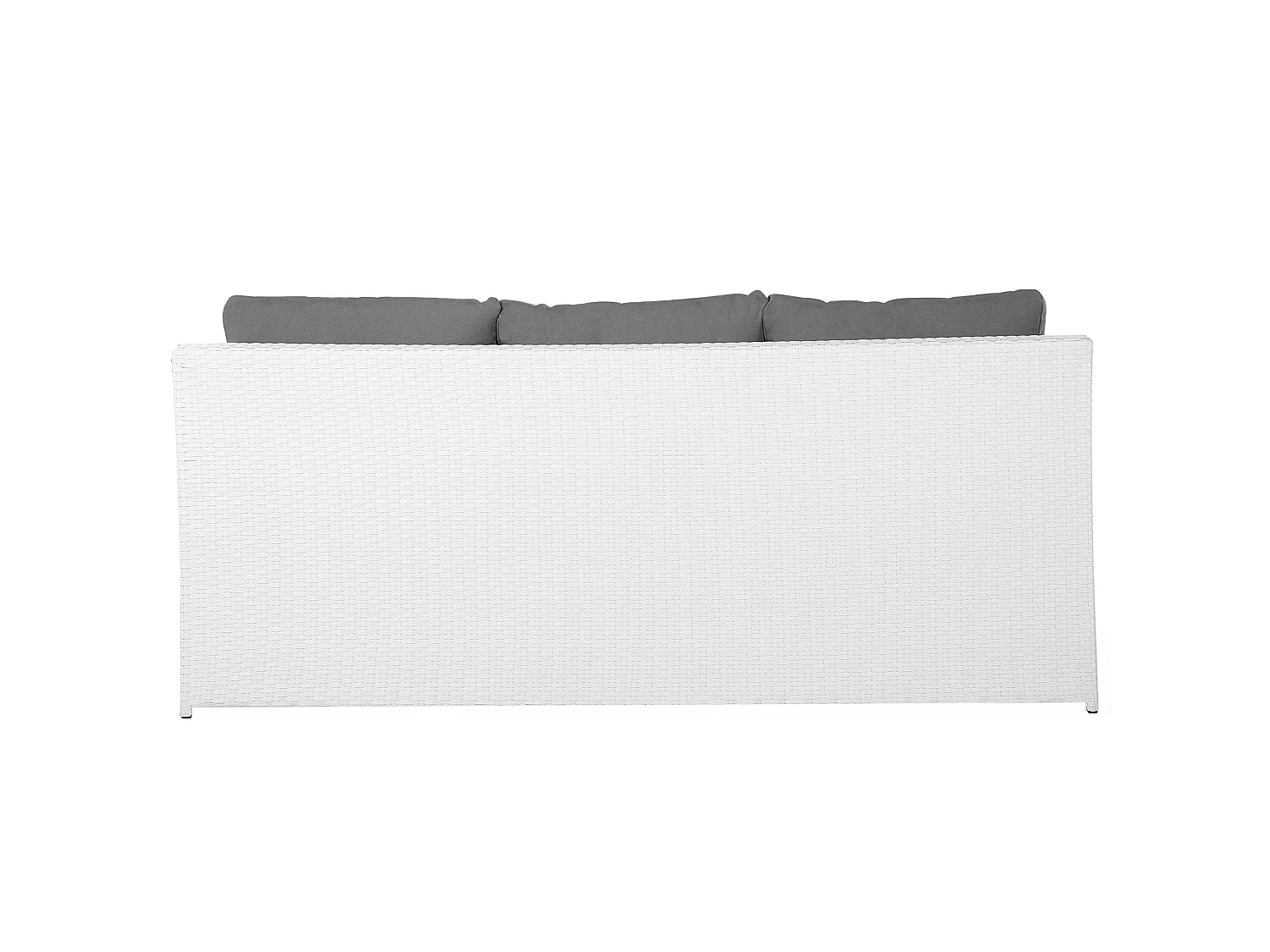 Lounge Set mit Tisch und Ottomane 6-Sitzer ROMA Polyrattan Weiss