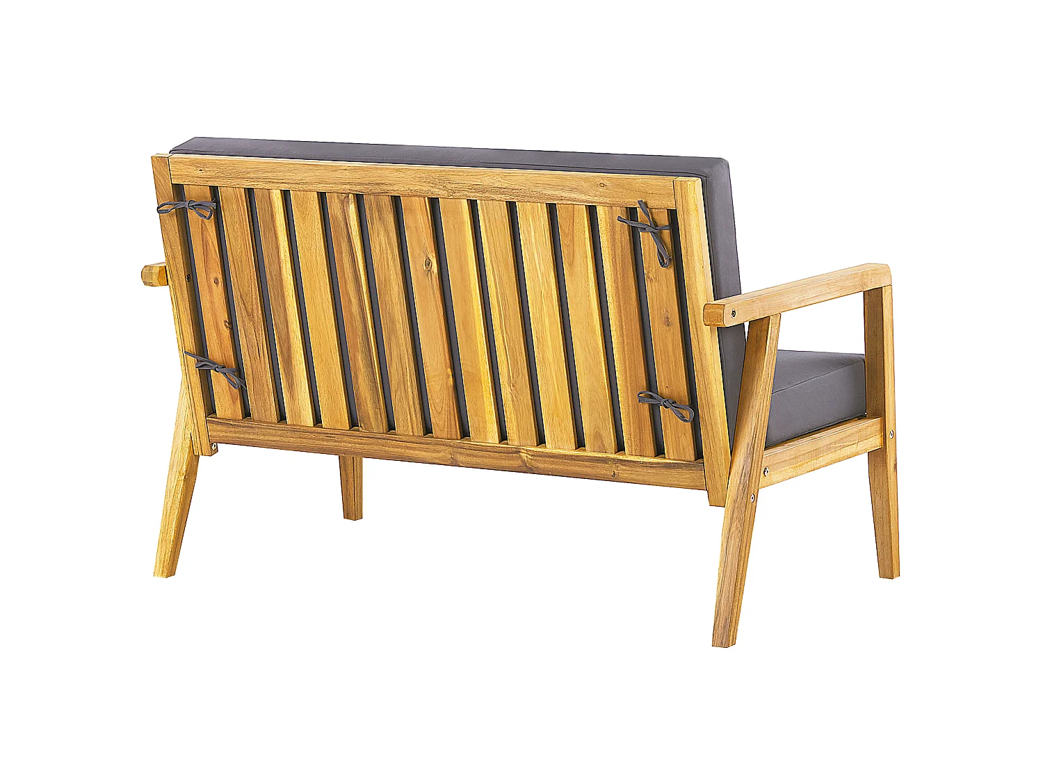 Garden Lounge Set with Table 4 Seater PALLANO Dark Grey Acacia Wood