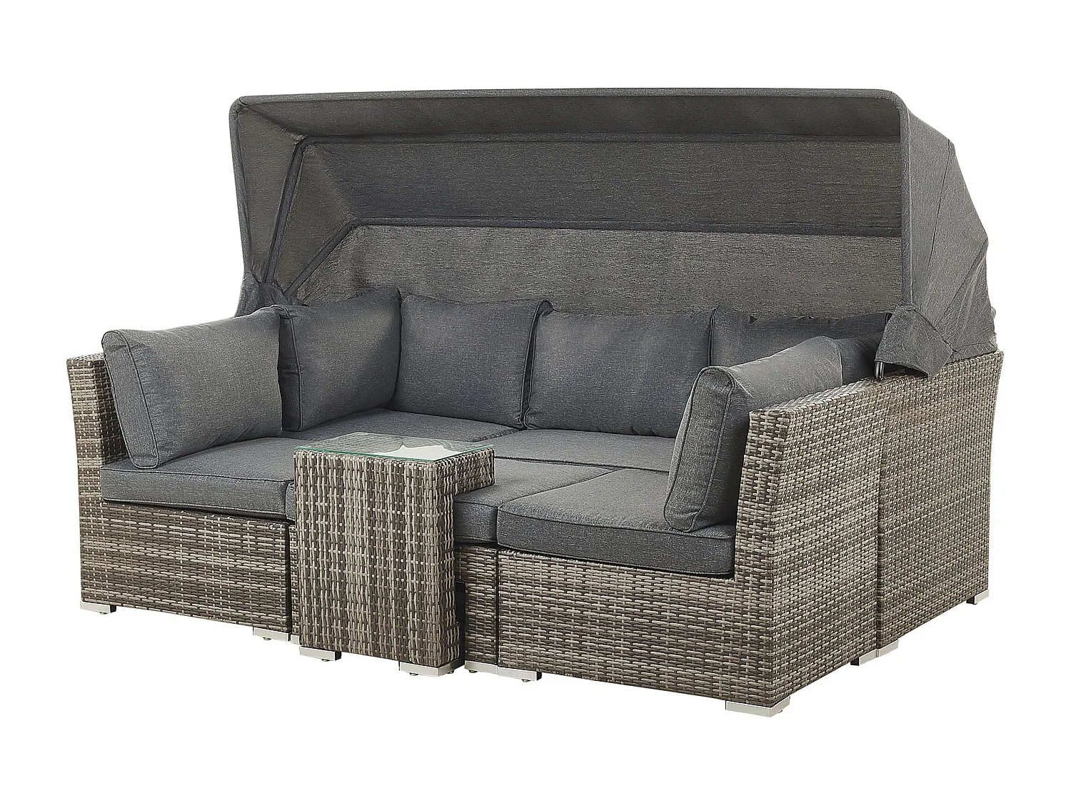 Ensemble de salon de jardin avec table 6 places CORTE Marron foncé