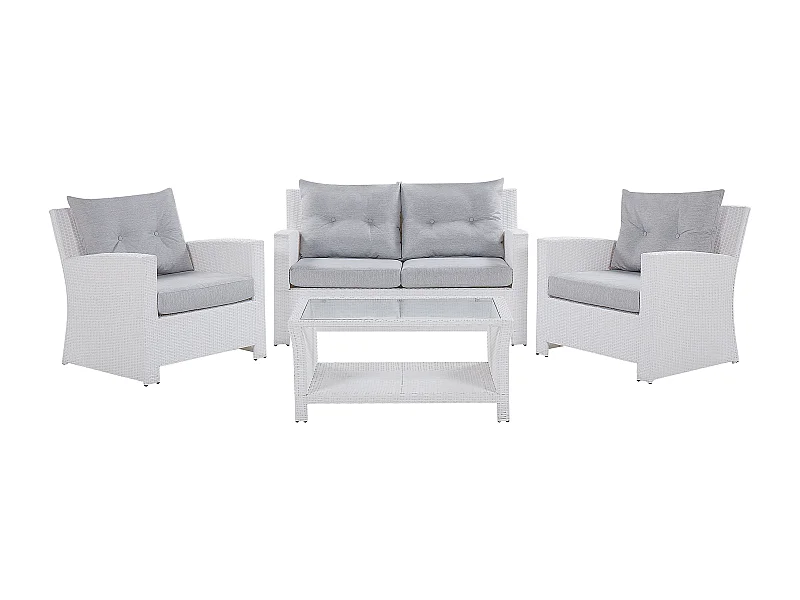Conjunto de jardim com mesa 4 lugares MARINO Branco