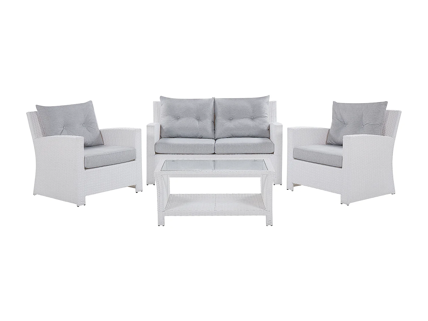 Conjunto de jardim com mesa 4 lugares MARINO Branco