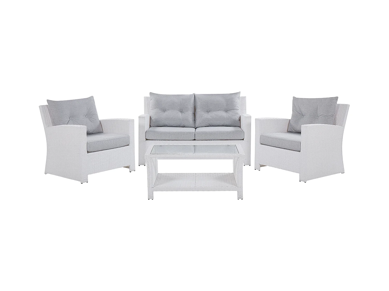 Set da giardino con tavolo 4 posti MARINO Bianco