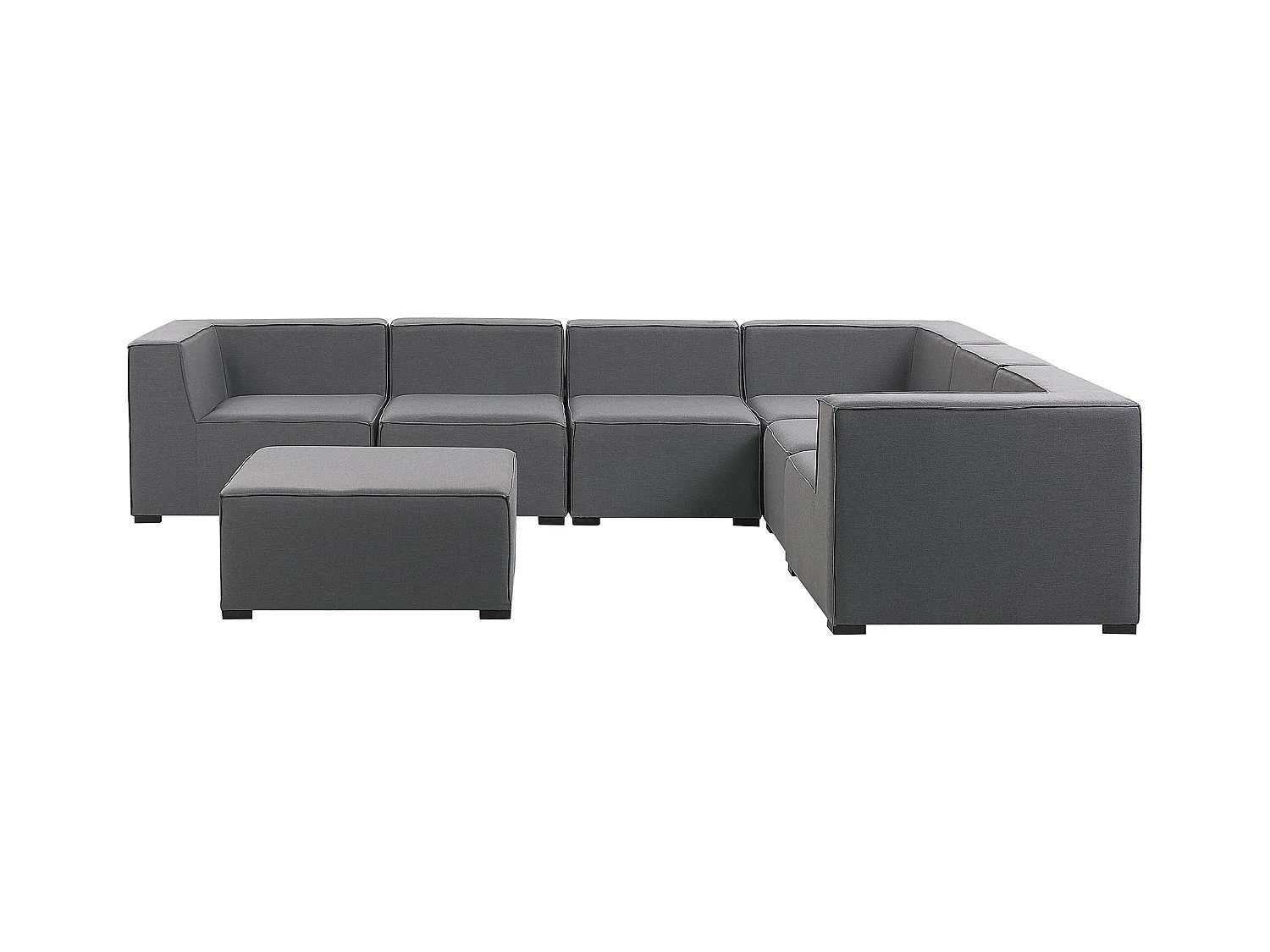 Luxuriöses 7-teiliges Outdoor Lounge Set grau Polsterbezug linksseitig Arezzo