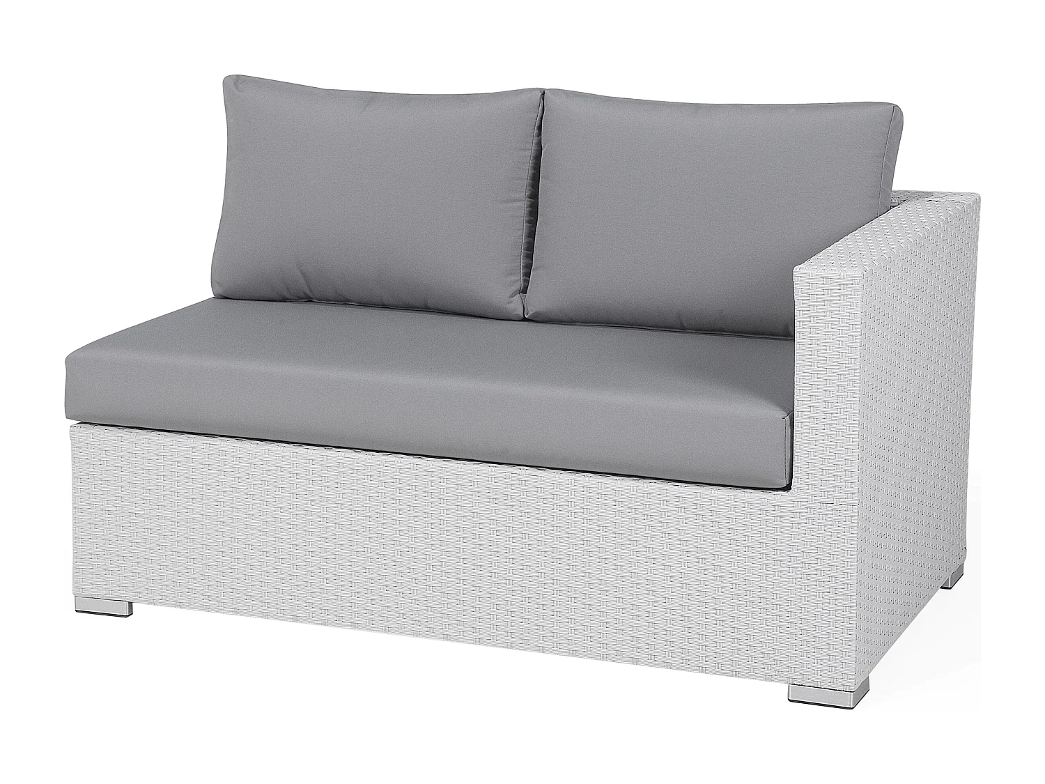 Conjunto de jardín con mesa 8 plazas XXL Derecha modular Blanco