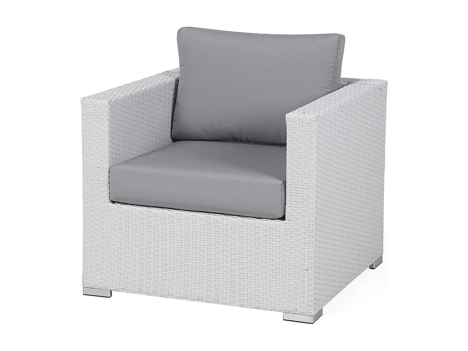 Conjunto de jardín con mesa 8 plazas XXL Derecha modular Blanco