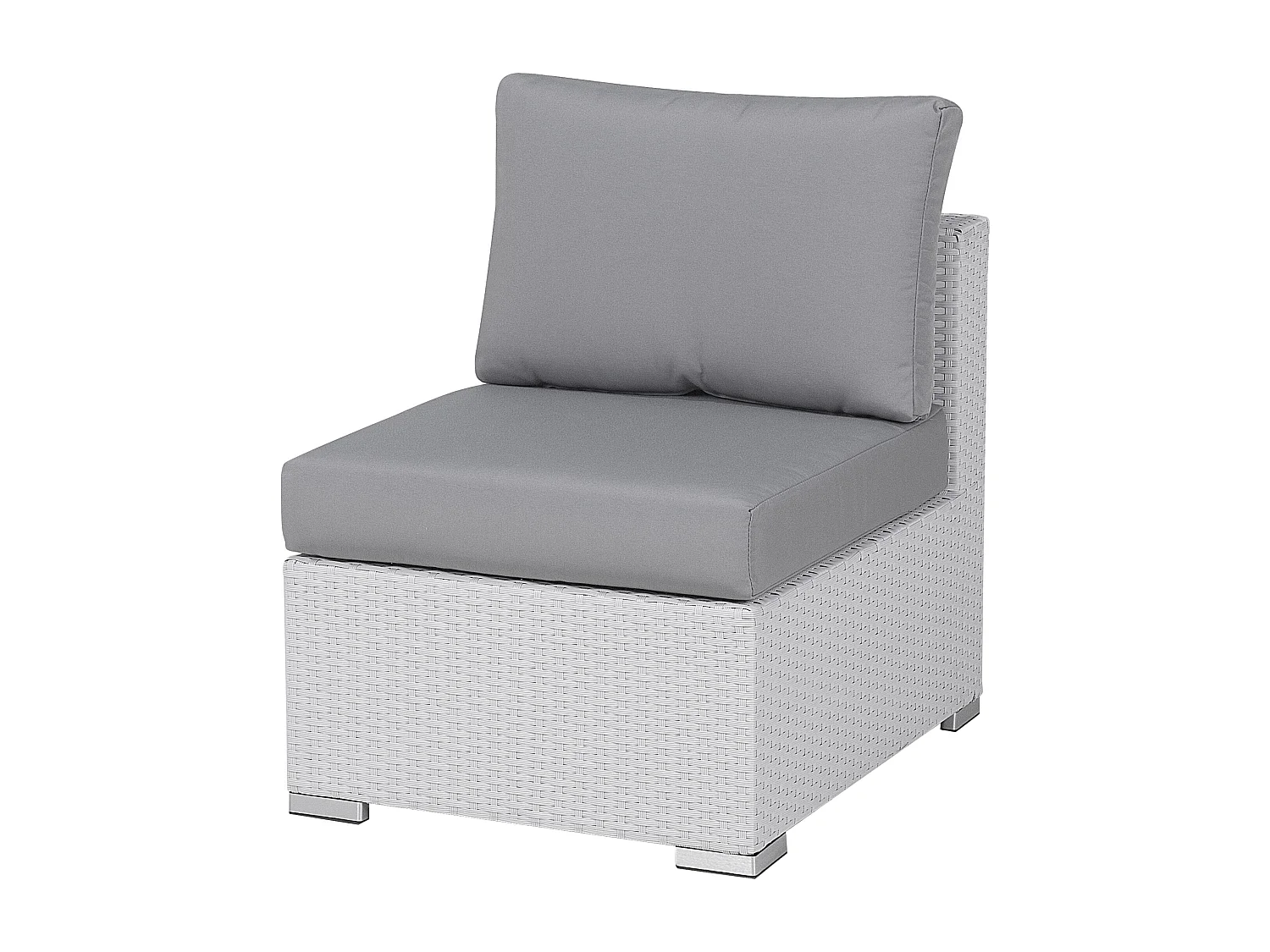 Conjunto de jardín con mesa 8 plazas XXL Derecha modular Blanco