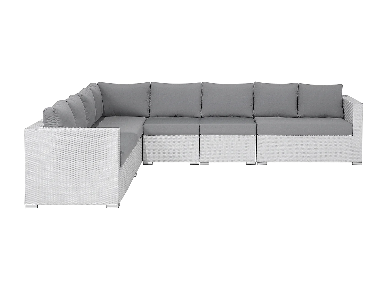 Ensemble de salon de jardin avec table 8 places XXL Côté droit Blanc