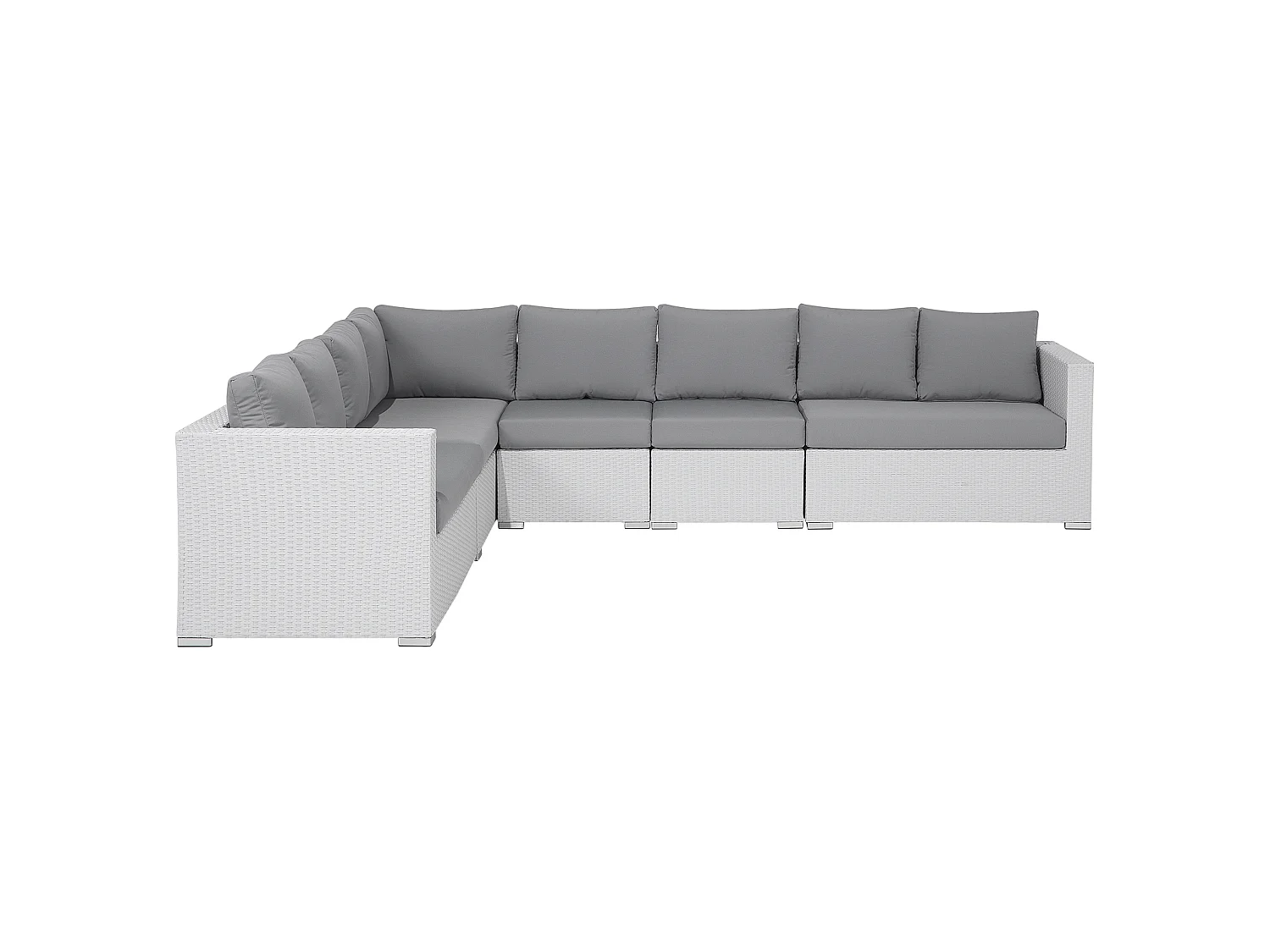 Ensemble de salon de jardin avec table 8 places XXL Côté droit Blanc