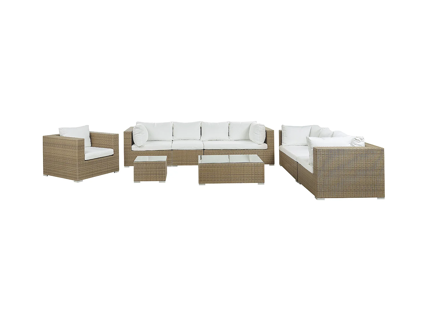 Set da giardino con tavolo 8 posti MAESTRO Modulare Marrone chiaro