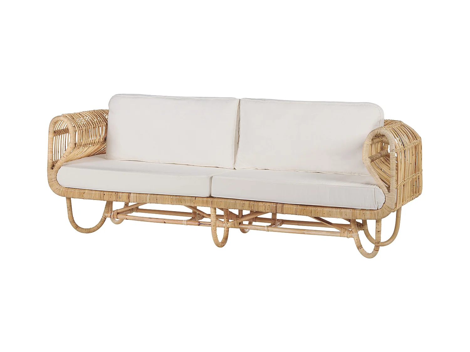 Set di divani da giardino 4 posti DOLCEDO Rattan Beige