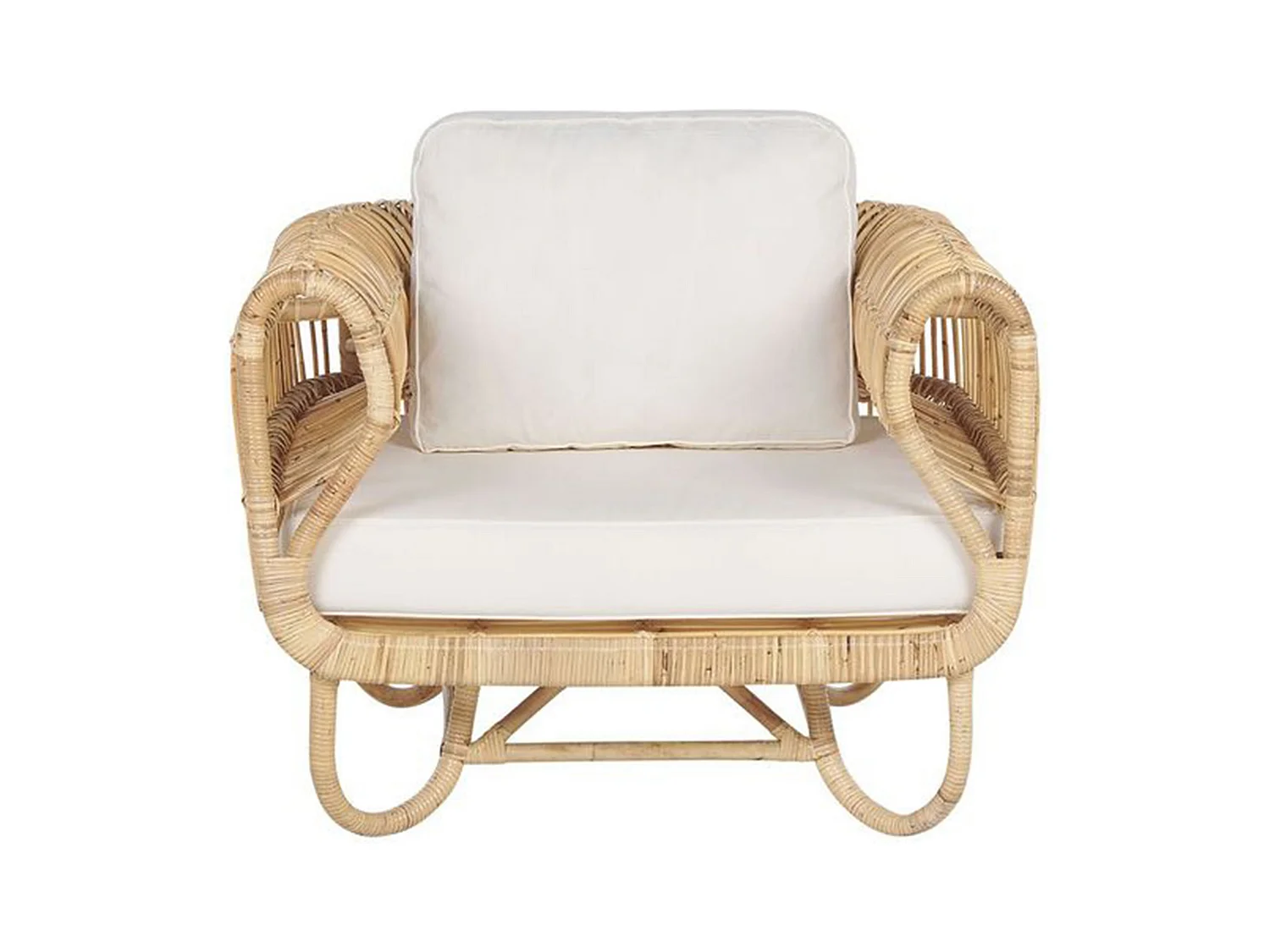 Set di divani da giardino 4 posti DOLCEDO Rattan Beige