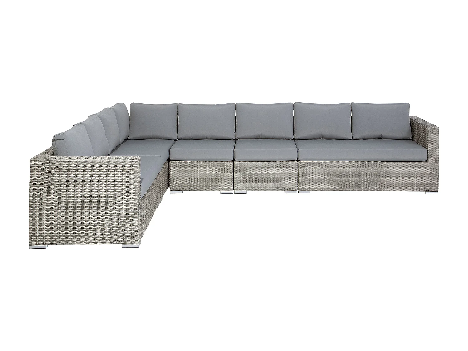 Ensemble de salon de jardin avec table 8 places XXL Côté droit Gris