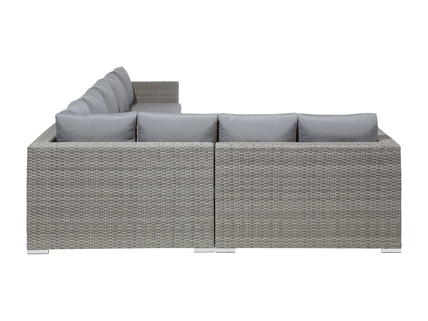 Ensemble de salon de jardin avec table 8 places XXL Côté droit Gris