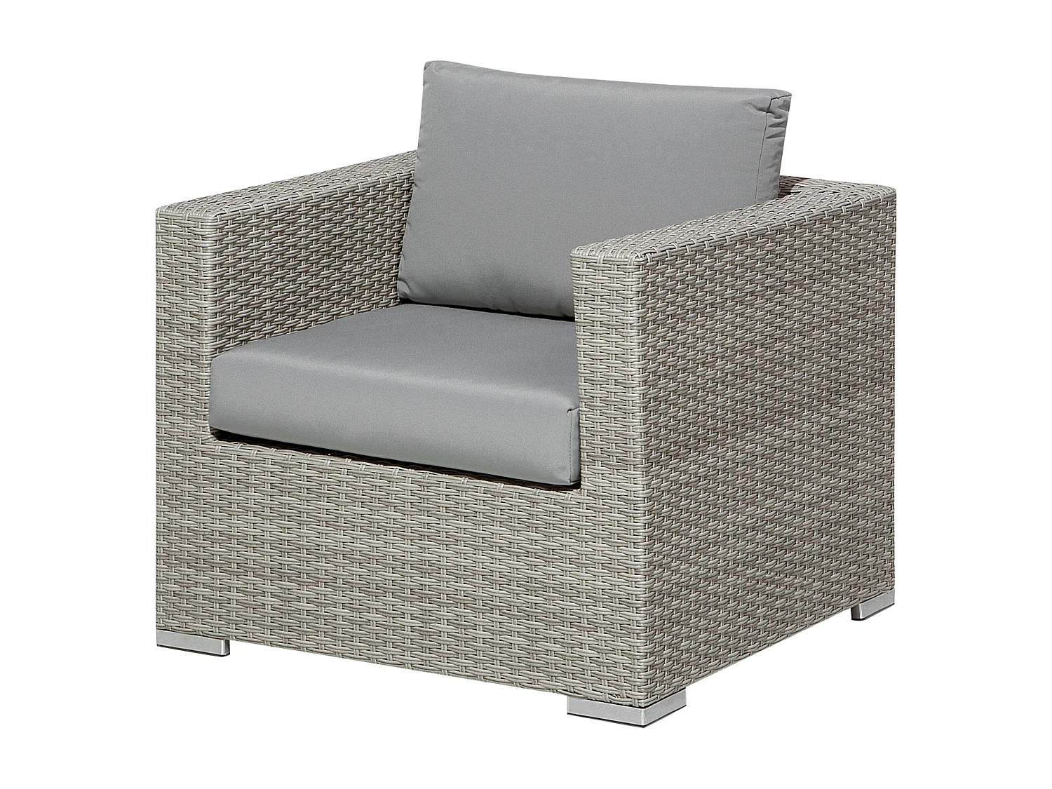 Ensemble de salon de jardin avec table 8 places XXL Côté droit Gris