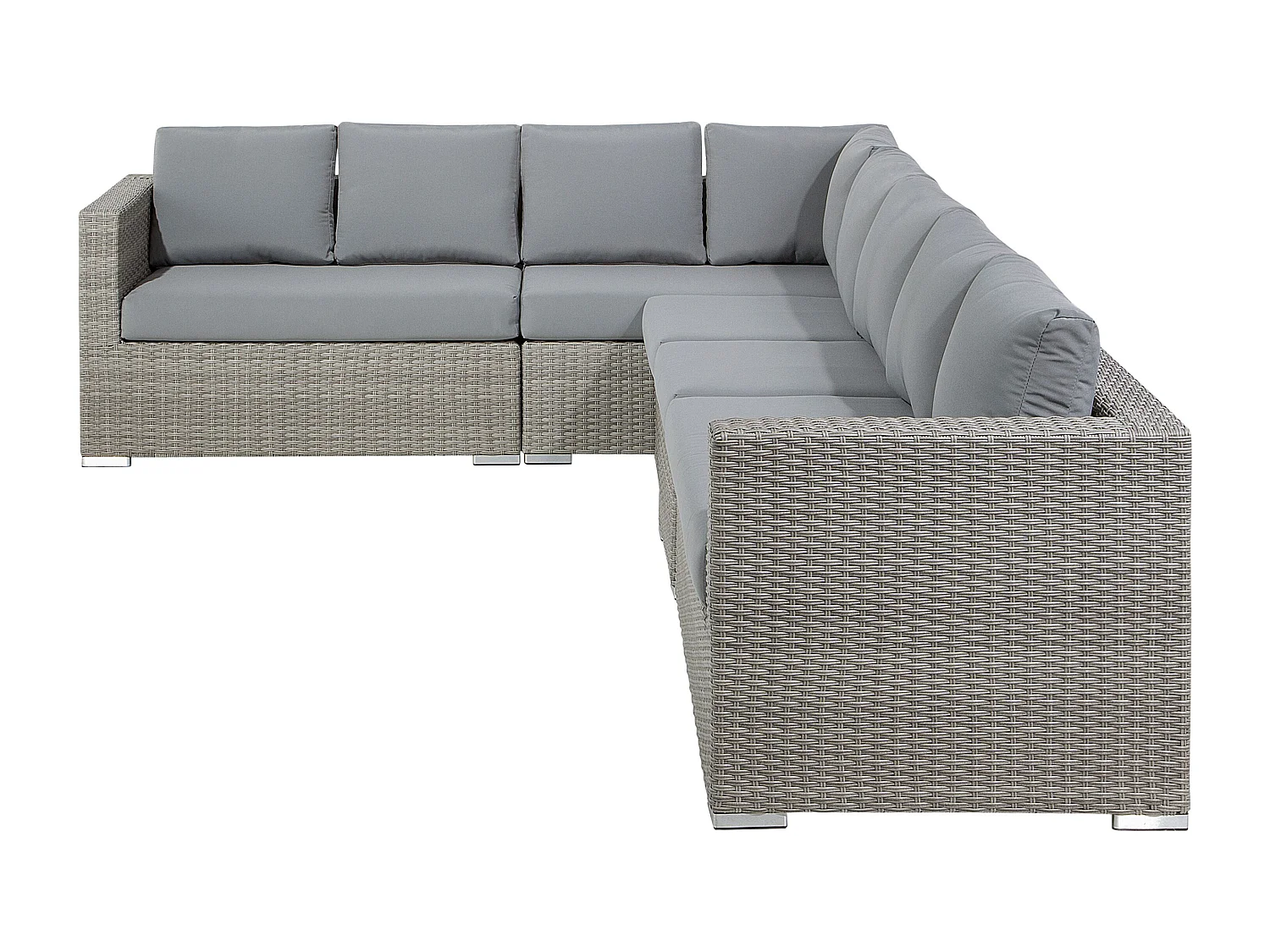 Set da giardino con tavolo 8 posti XXL Lato destro Modulare Grigio