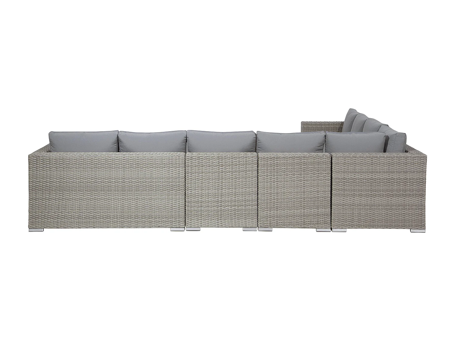 Set da giardino con tavolo 8 posti XXL Lato destro Modulare Grigio