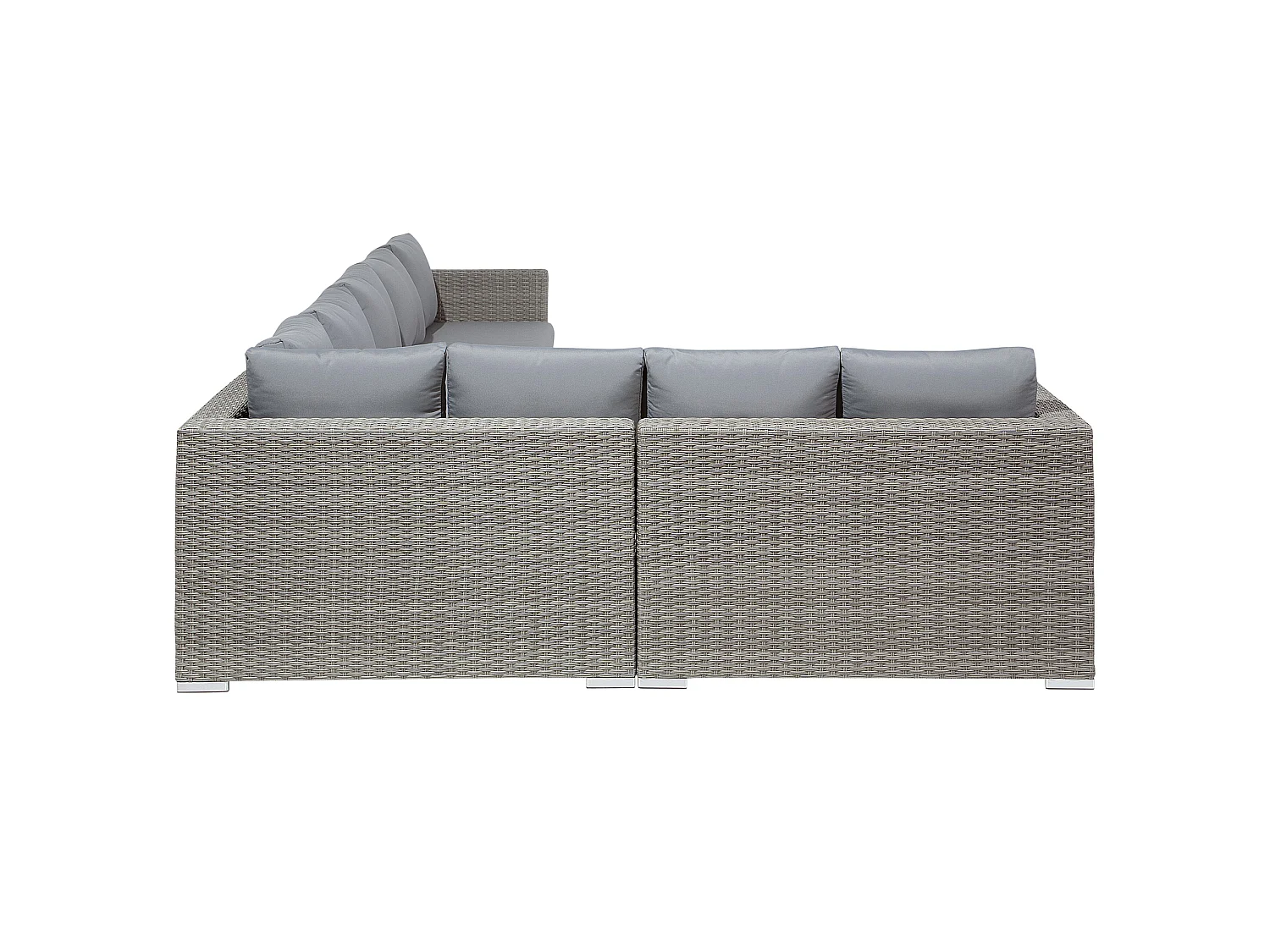 Ensemble de salon de jardin avec table 8 places XXL Côté droit Gris