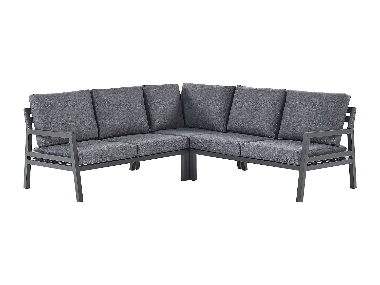 Conjunto de sofás de jardim de canto 5 lugares VIZZINI Metal Cinzento