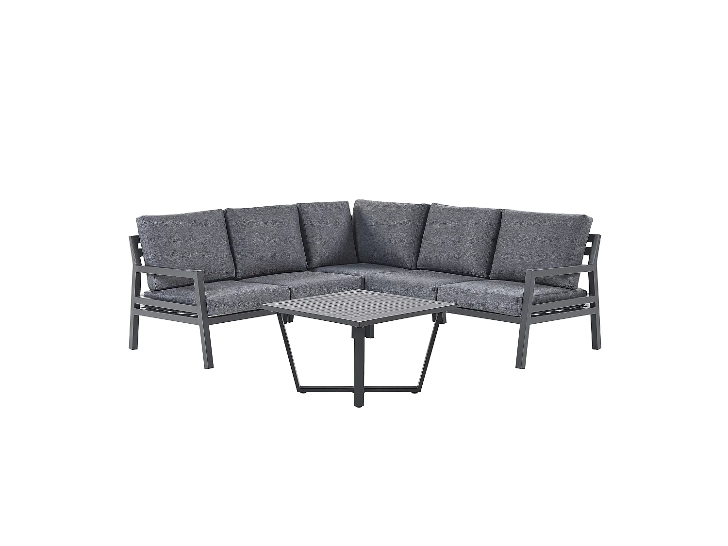 Ensemble de canapés d'angle de jardin 5 places VIZZINI Métal Gris