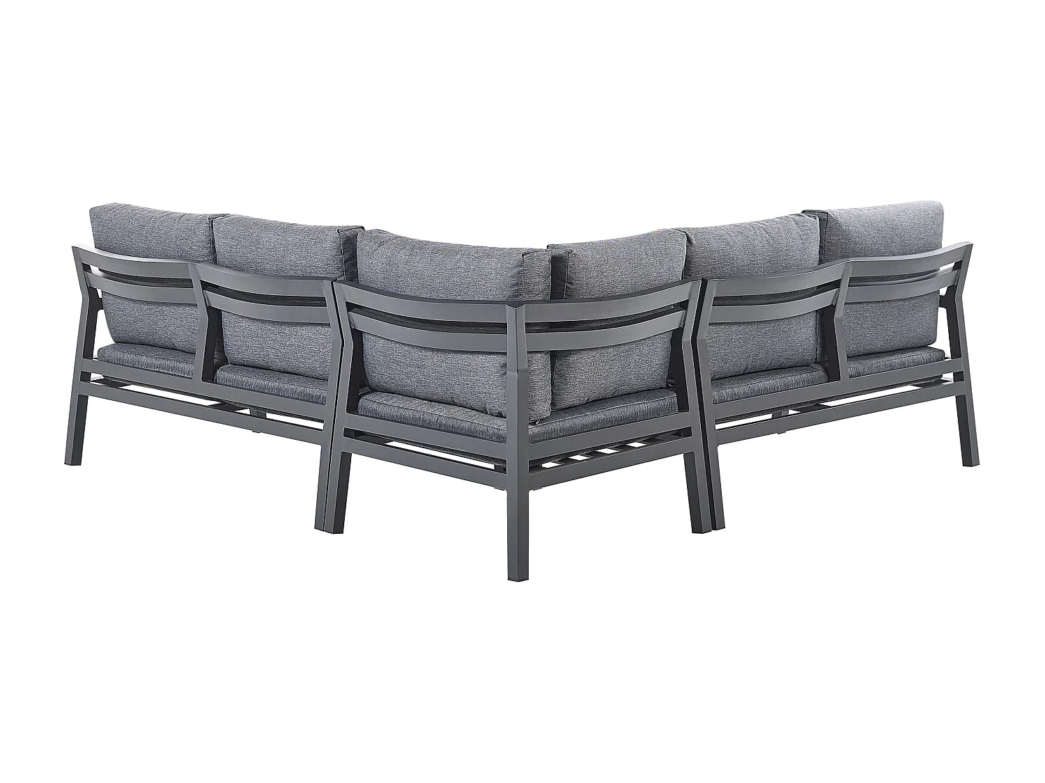 Conjunto de sofás de jardim de canto 5 lugares VIZZINI Metal Cinzento