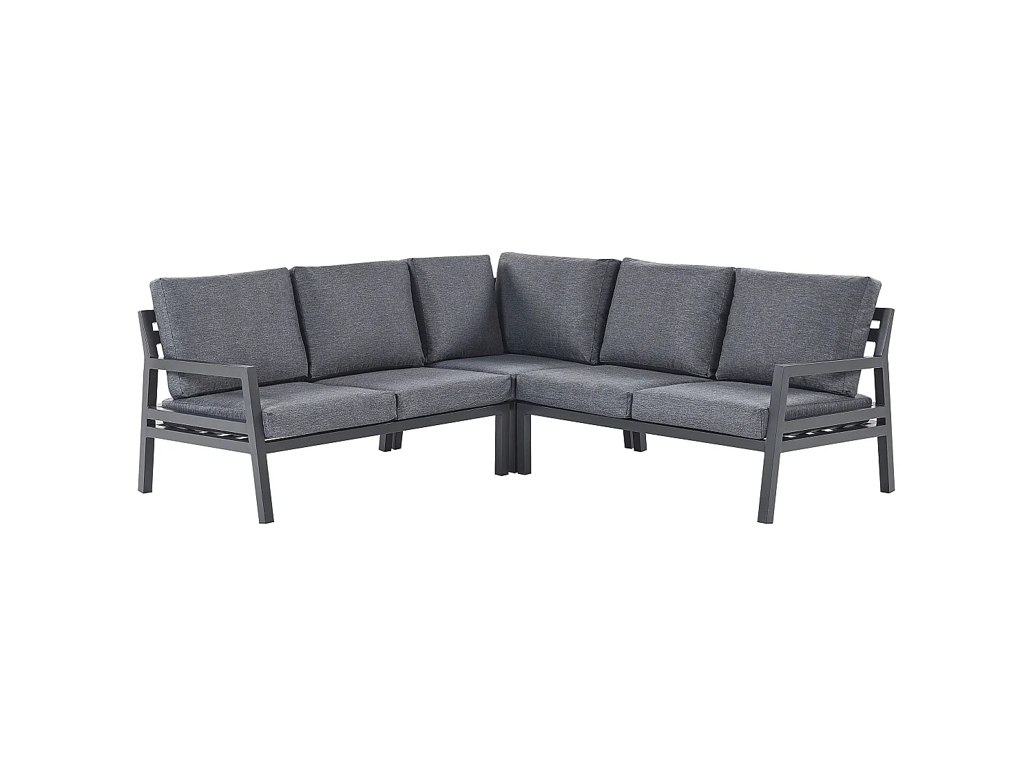 Garten Ecksofa mit Tisch 5-Sitzer VIZZINI Metall Grau