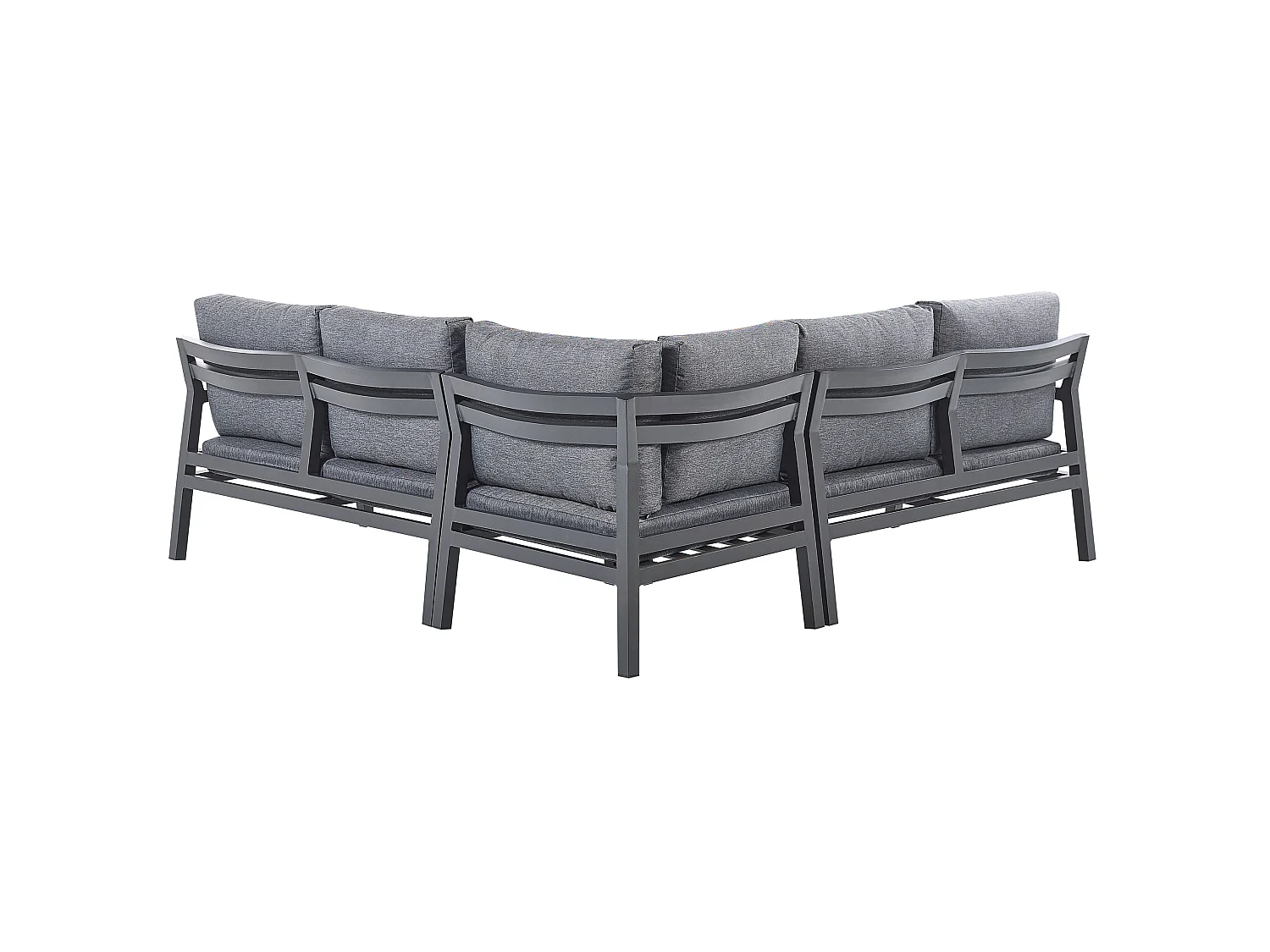 Garten Ecksofa mit Tisch 5-Sitzer VIZZINI Metall Grau