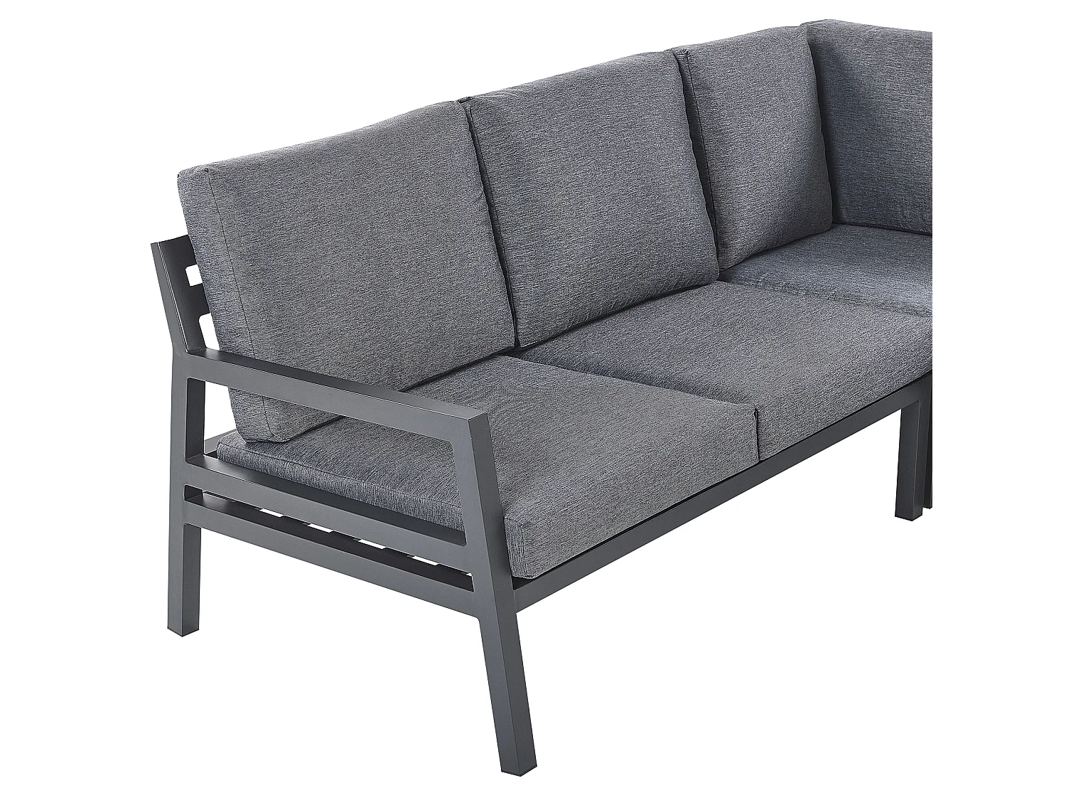 Garten Ecksofa mit Tisch 5-Sitzer VIZZINI Metall Grau